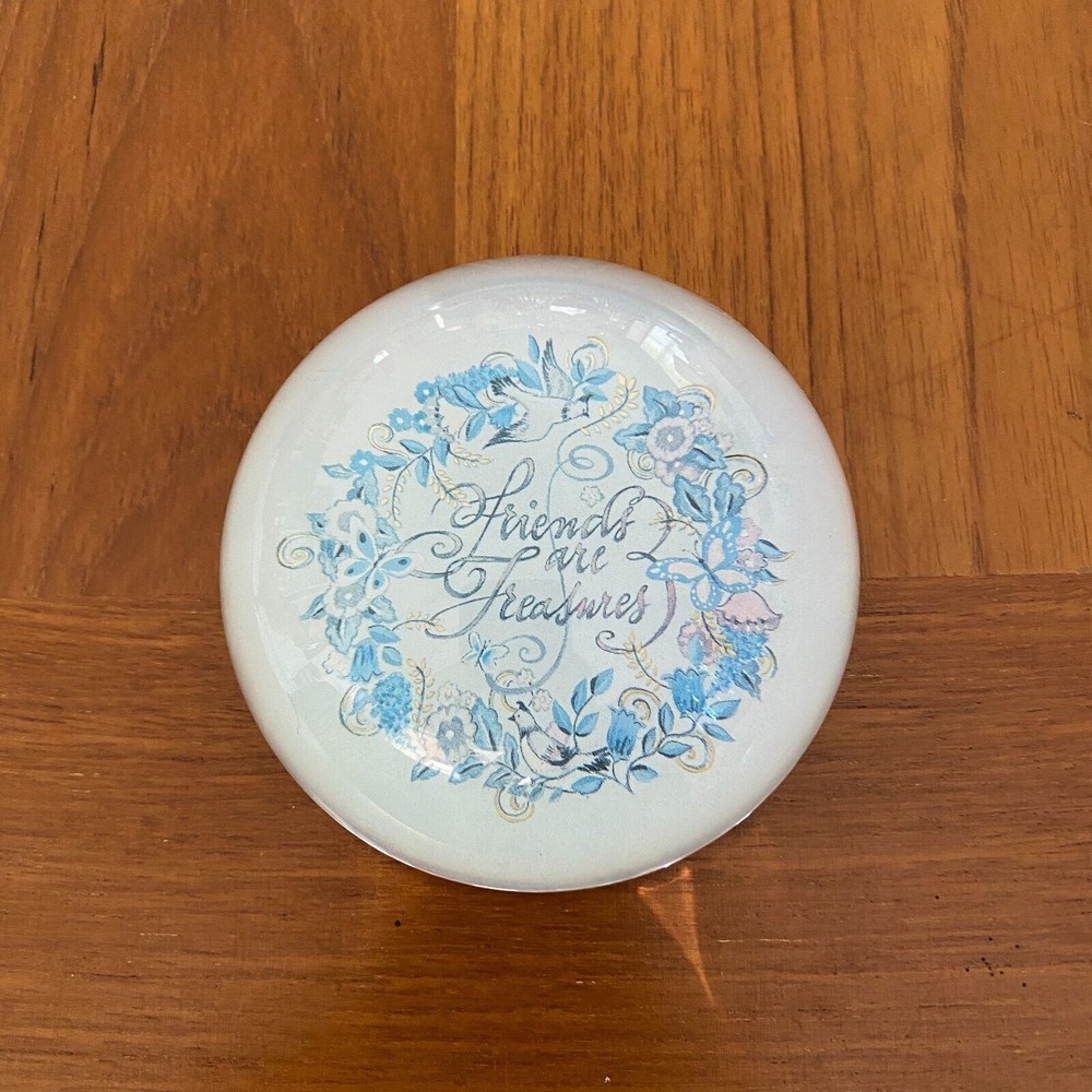 Punch Studio Crystal Dome Paperweight Friends Are Treasures Made in France